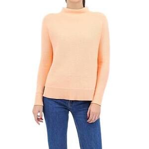 NEW KINROSS garter stitch funnel sweater in sunrise